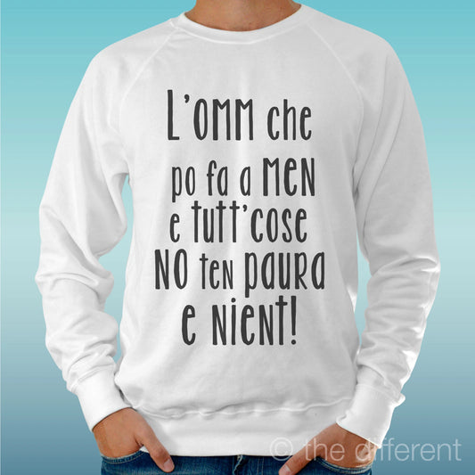 Felpa Man Light Sweater White Sentence Gomorra L' Omm Che Po Fa To Men & Tutt
