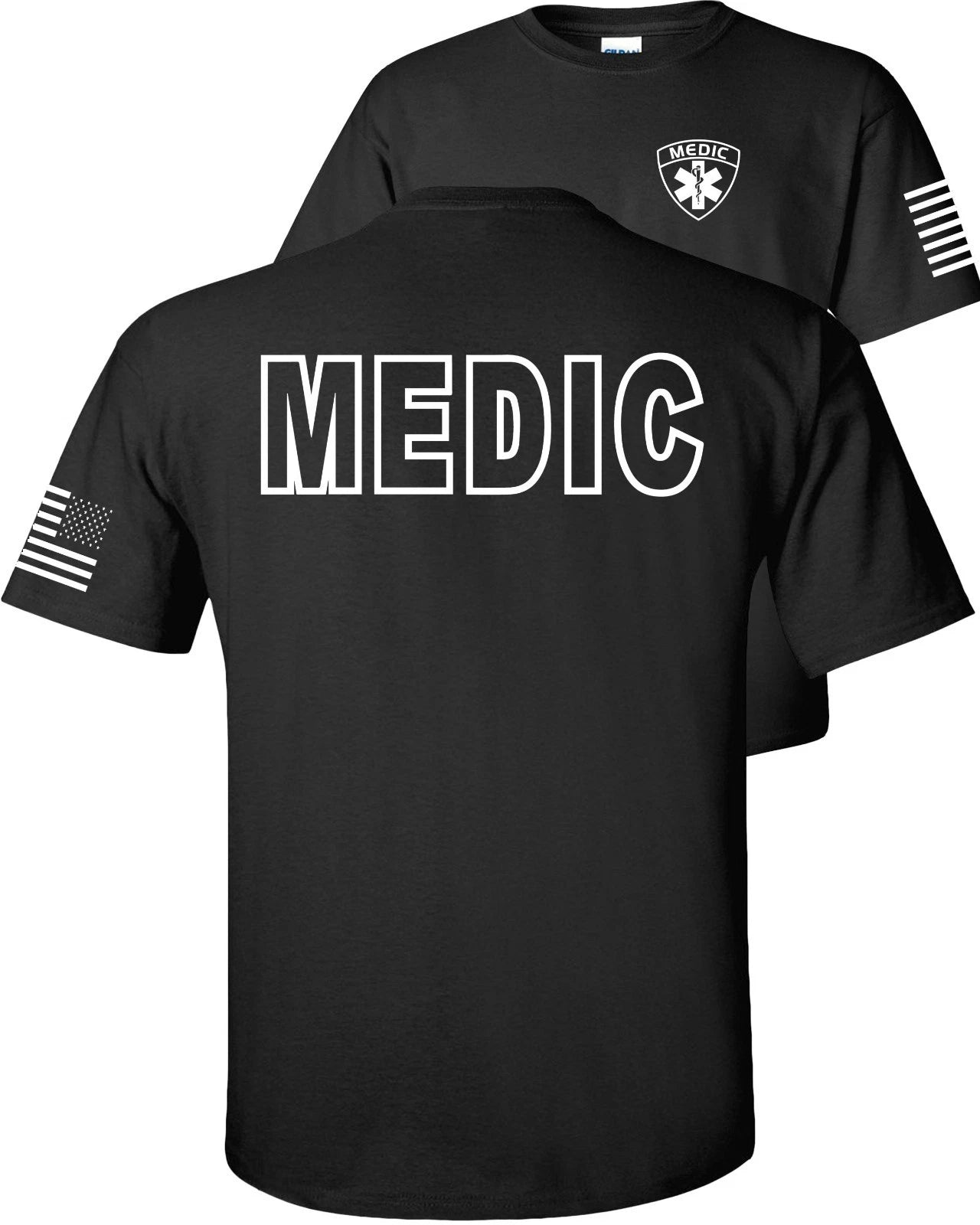 Medic T-Shirt Emergency Medical, American Flag BAF