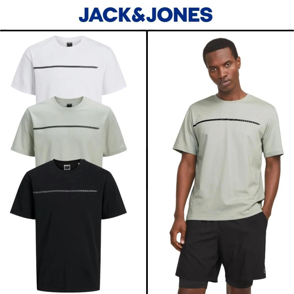 Jack & Jones Mens T-Shirt Casual Crew Neck Short Sleeve Top for Daily Wear S-XXL
