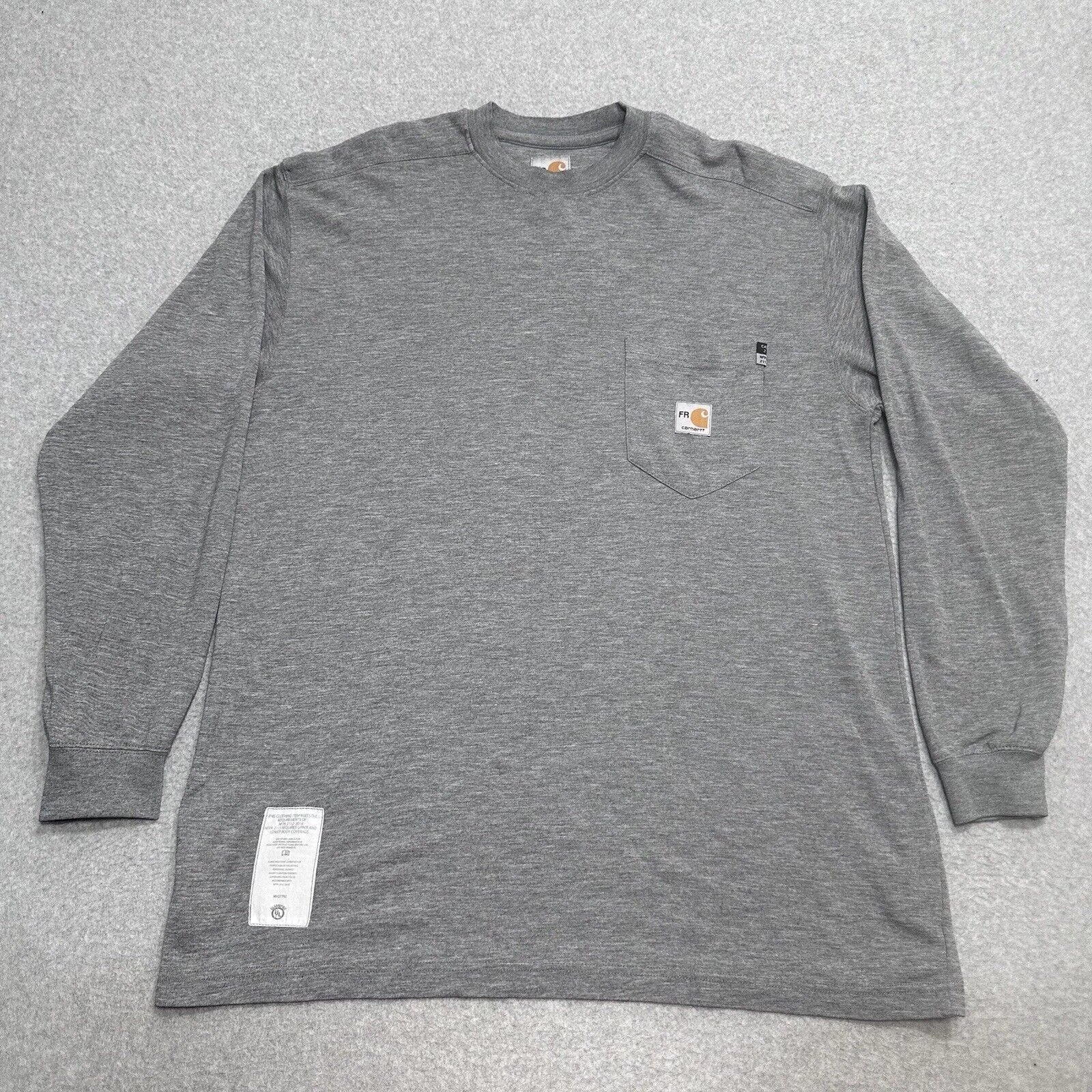 Carhartt Fr Long Sleeve Gray Tee Shirt CAT 2 2112 297-31 PICK YOUR SIZE A Cintas