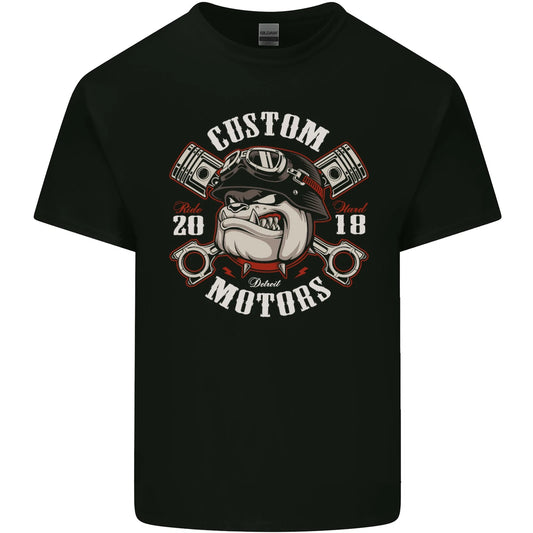 Bulldog Custom Motorcycle Motorbike Biker Mens Cotton T-Shirt Tee Top