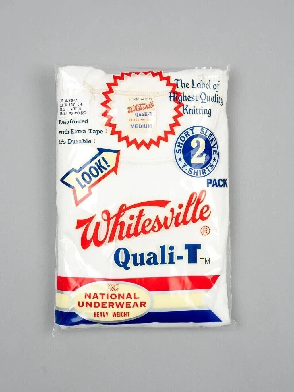 Whitesville WV73544 2-PACK T-SHIRT OFF-WHITE Size M L XL XXL Men's Made in Japan