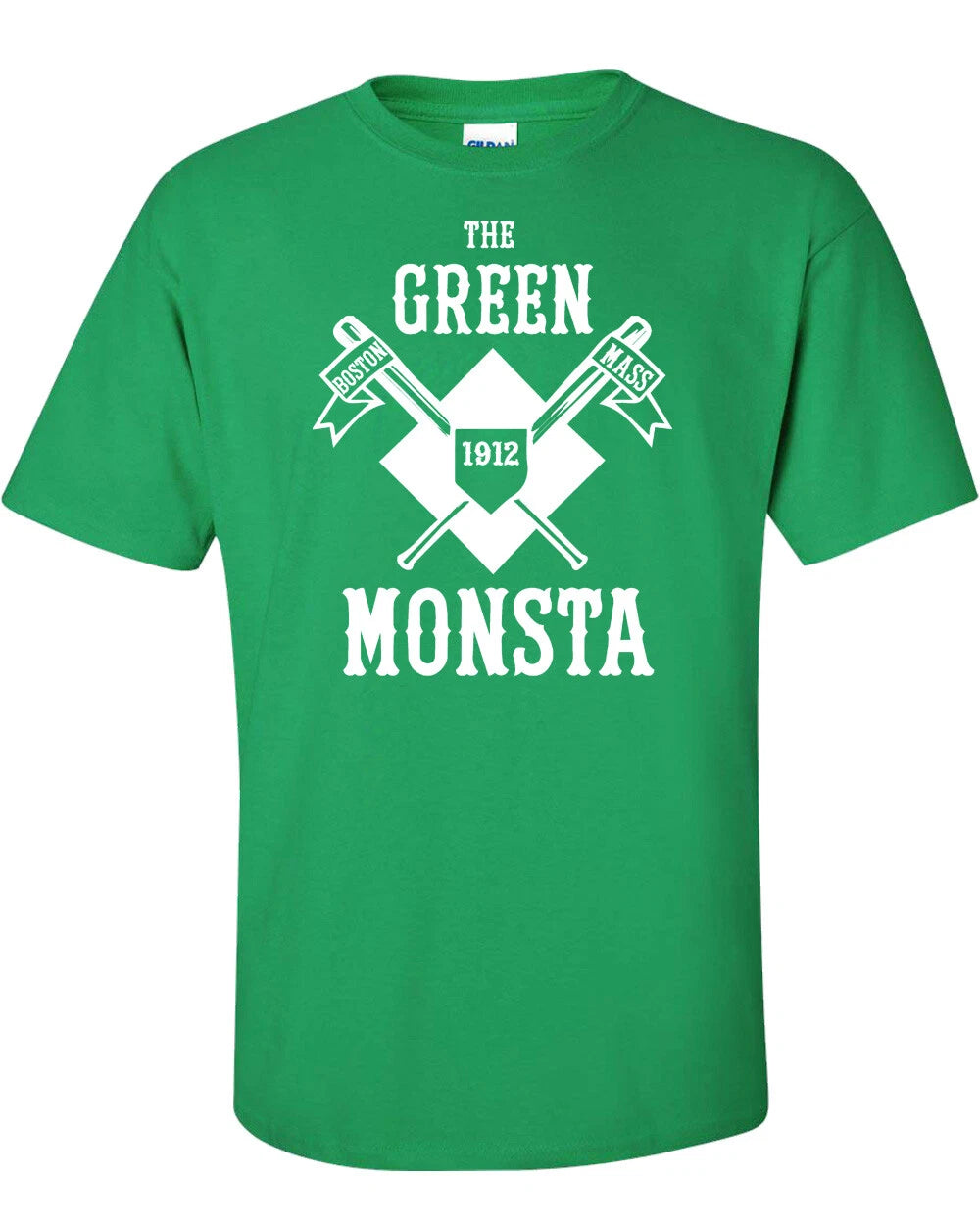 THE GREEN MONSTA Funny Boston Baseball Irish Redsox Men's Tee Shirt 846