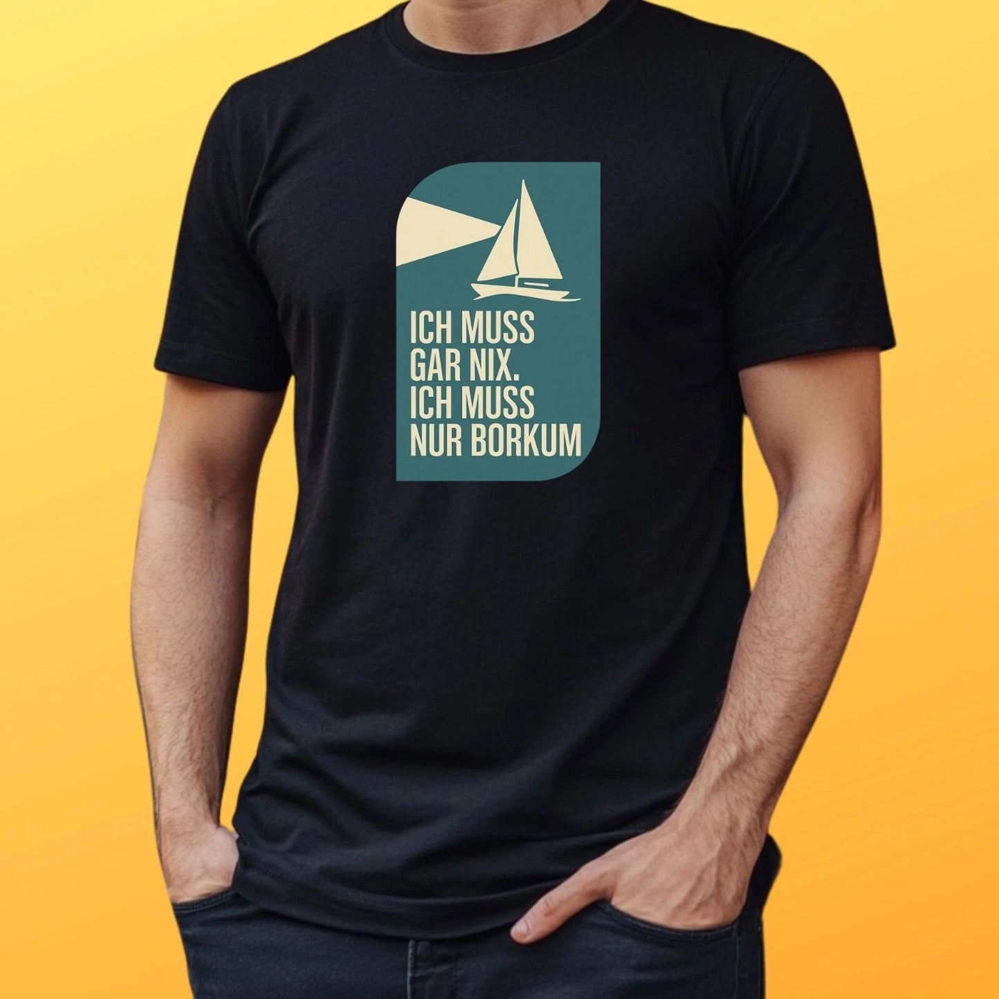 Mens Borkum Slogan Motif Cotton T-Shirt Size S to 5XL