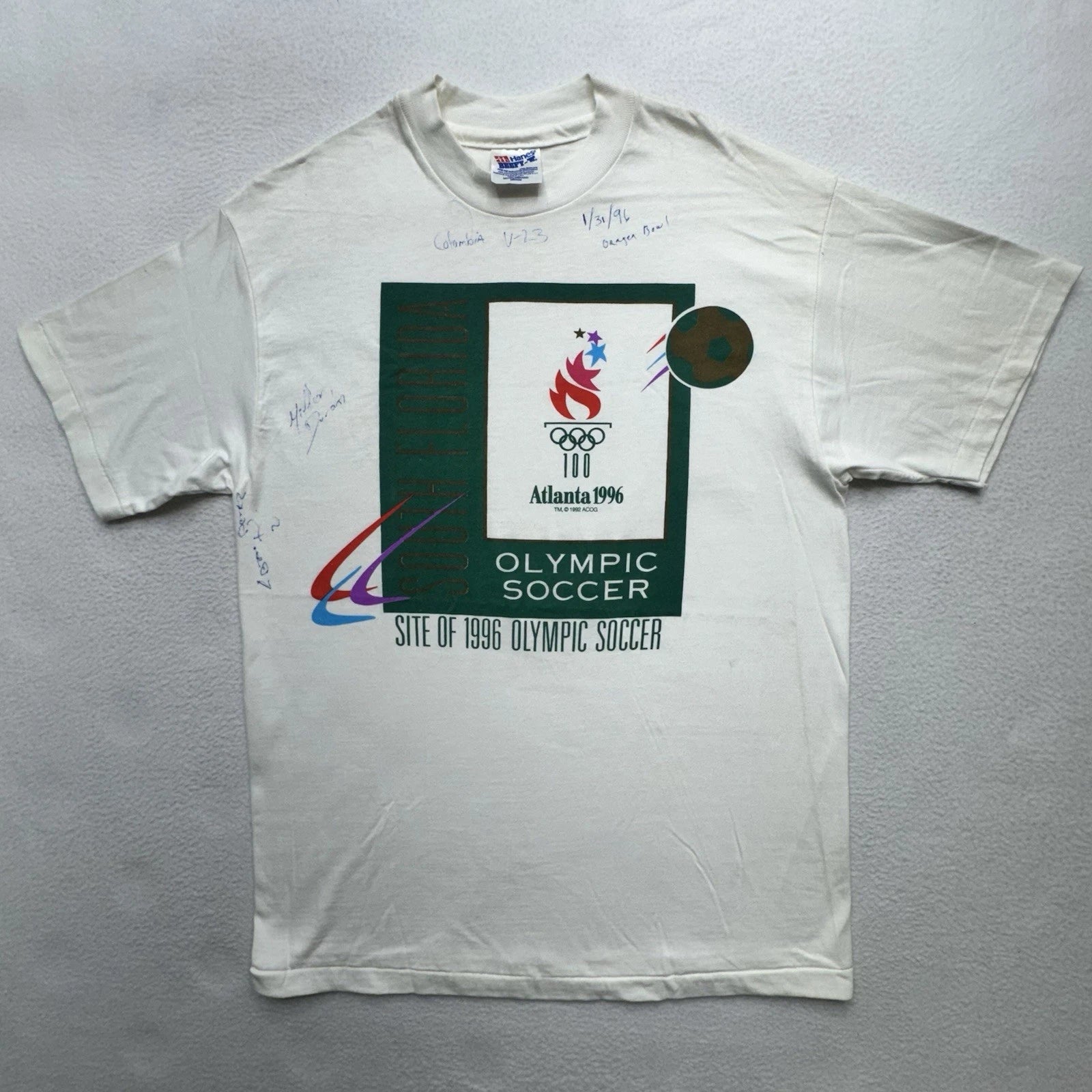 Vintage 1996 Atlanta Olympic Games Shirt Adult Medium Soccer Athens Georgia USA