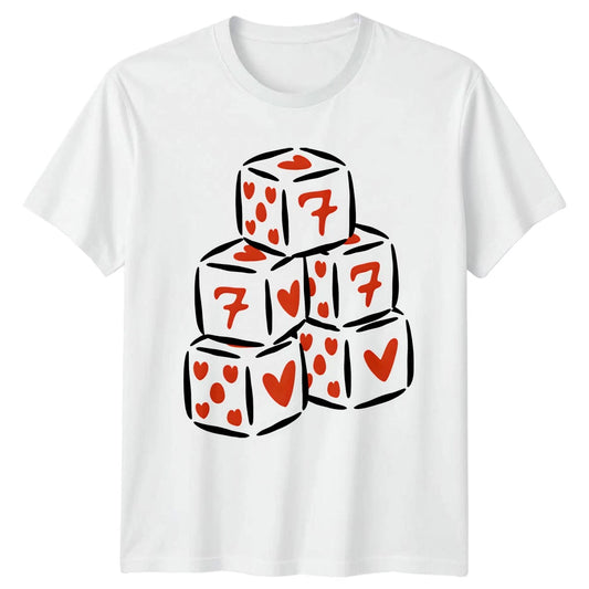 Lucky 7 Dice Hearts T-Shirt Dice Games Gambling