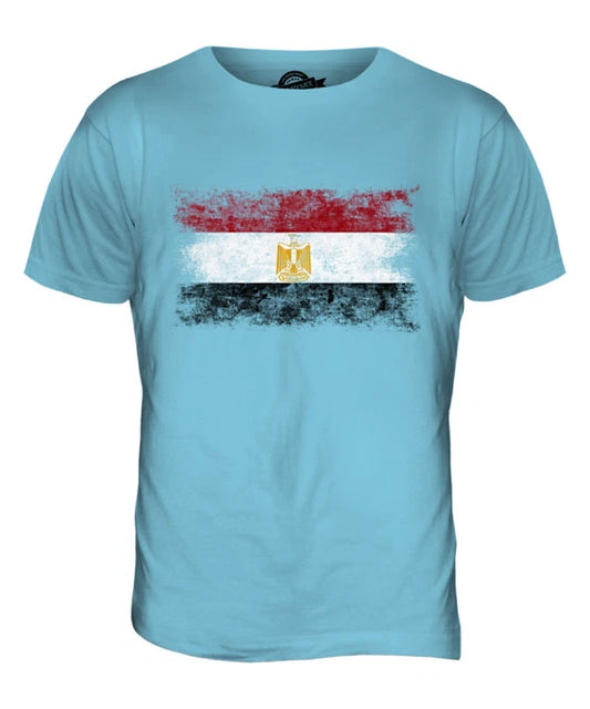 EGYPT DISTRESSED FLAG MENS T-SHIRT TOP MISR EGYPTIAN MASR SHIRT FOOTBALL