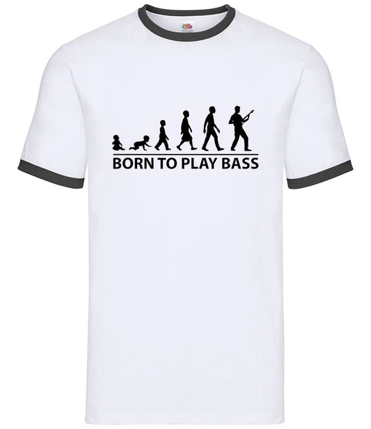 Born To Play Bass - Mens Ringer - Guitar Music Rock