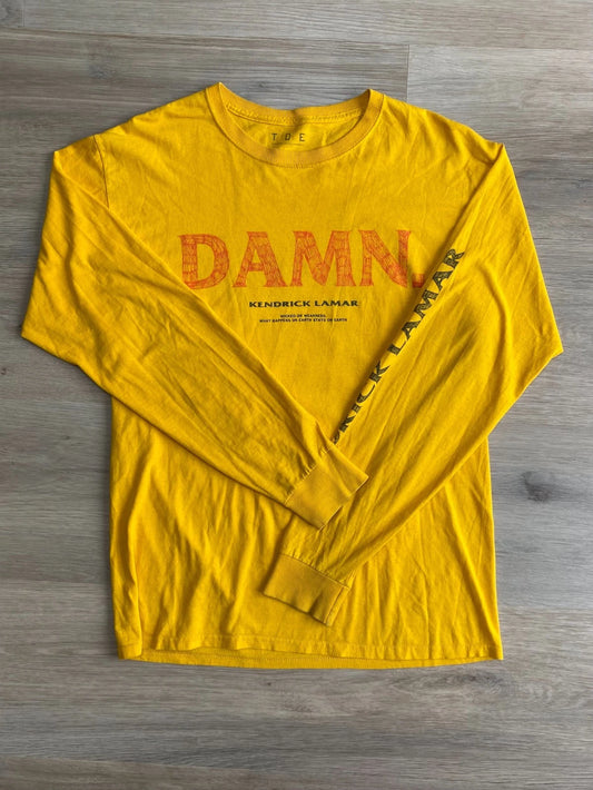 Kendrick Lamar Damn T Shirt Mens Medium 2017 American Tour Yellow Concert Tee