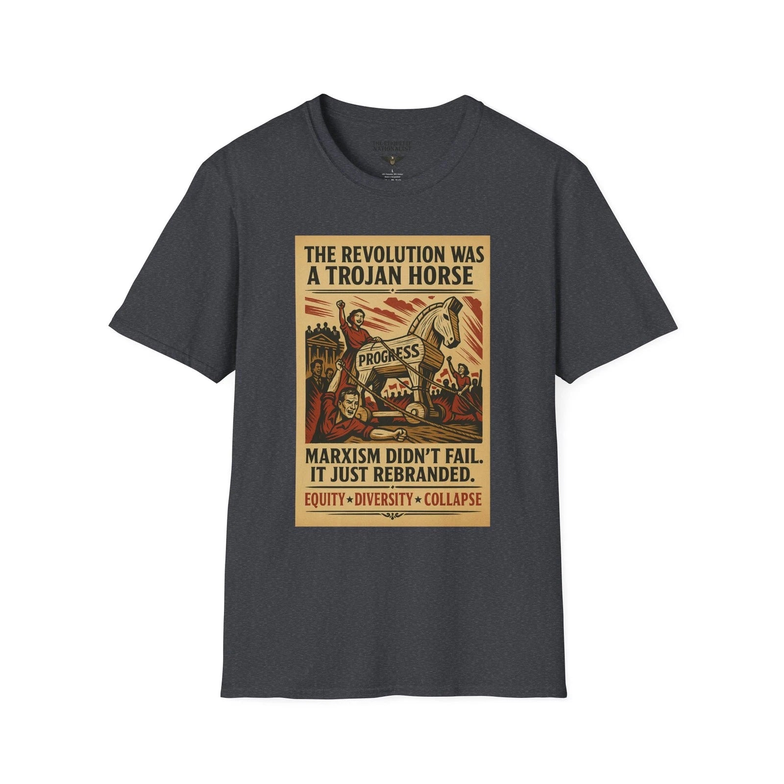 Trojan Horse Revolution Unisex Graphic Tee Marxism Rebranded Political Apparel