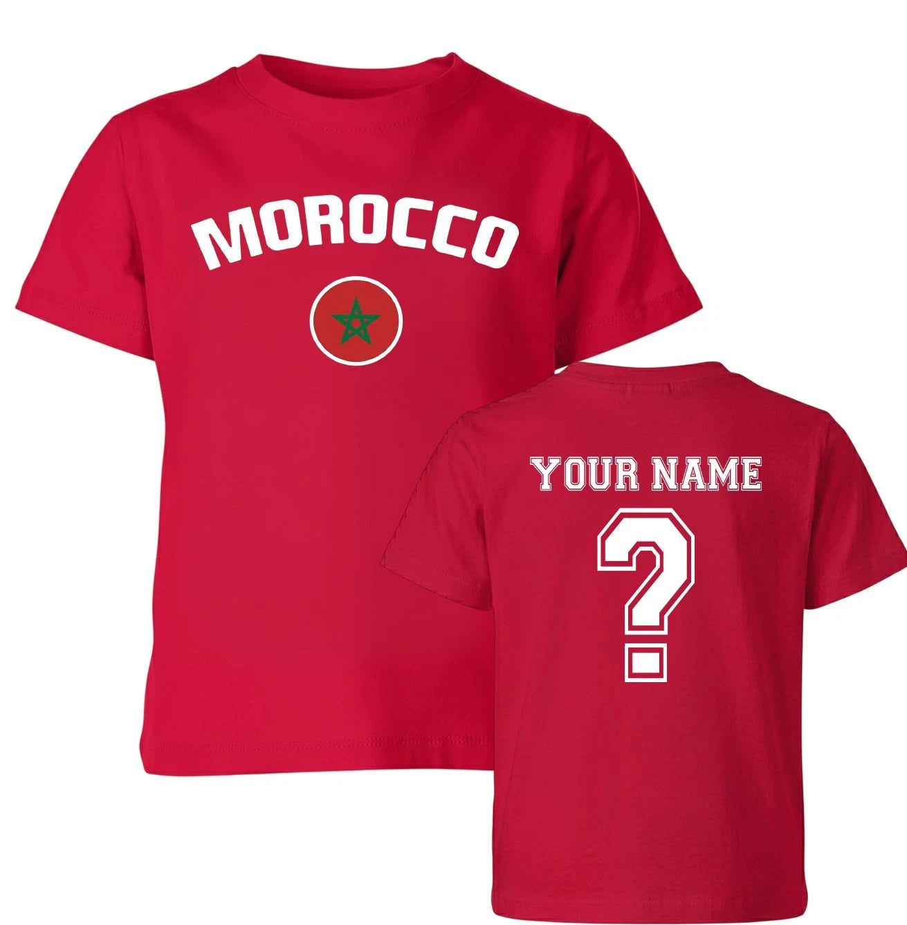 Personalised Morocco football T Shirt Custom Name and Number Top football Tee