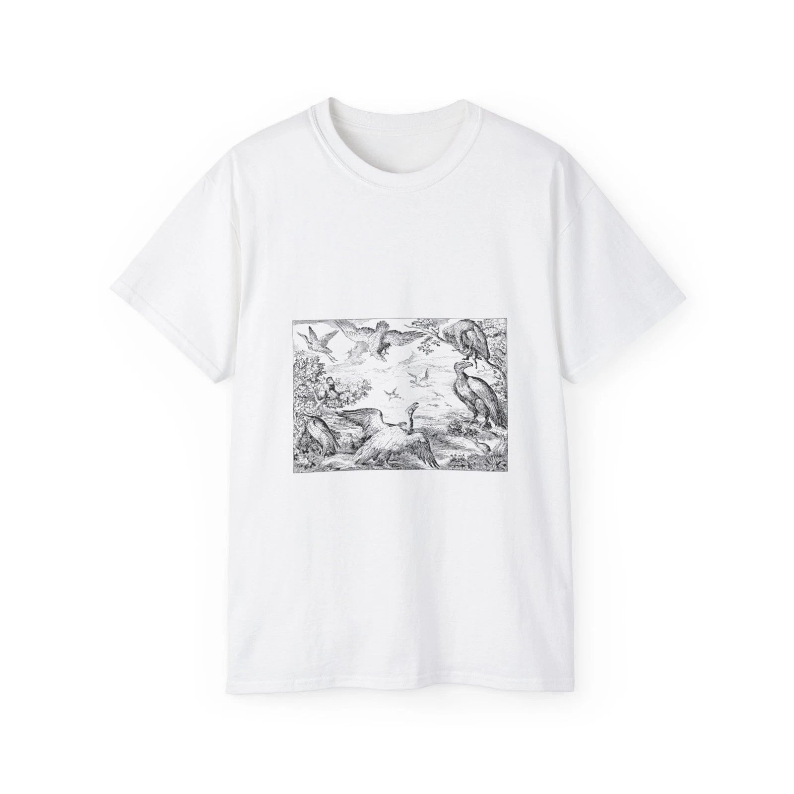 Birds Nature Forest Line Art Eagle Animals | Custom Graphic T-Shirt