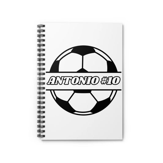 Personalized Soccer Spiral Notebook - Customize Name and Number - Gift Soccer