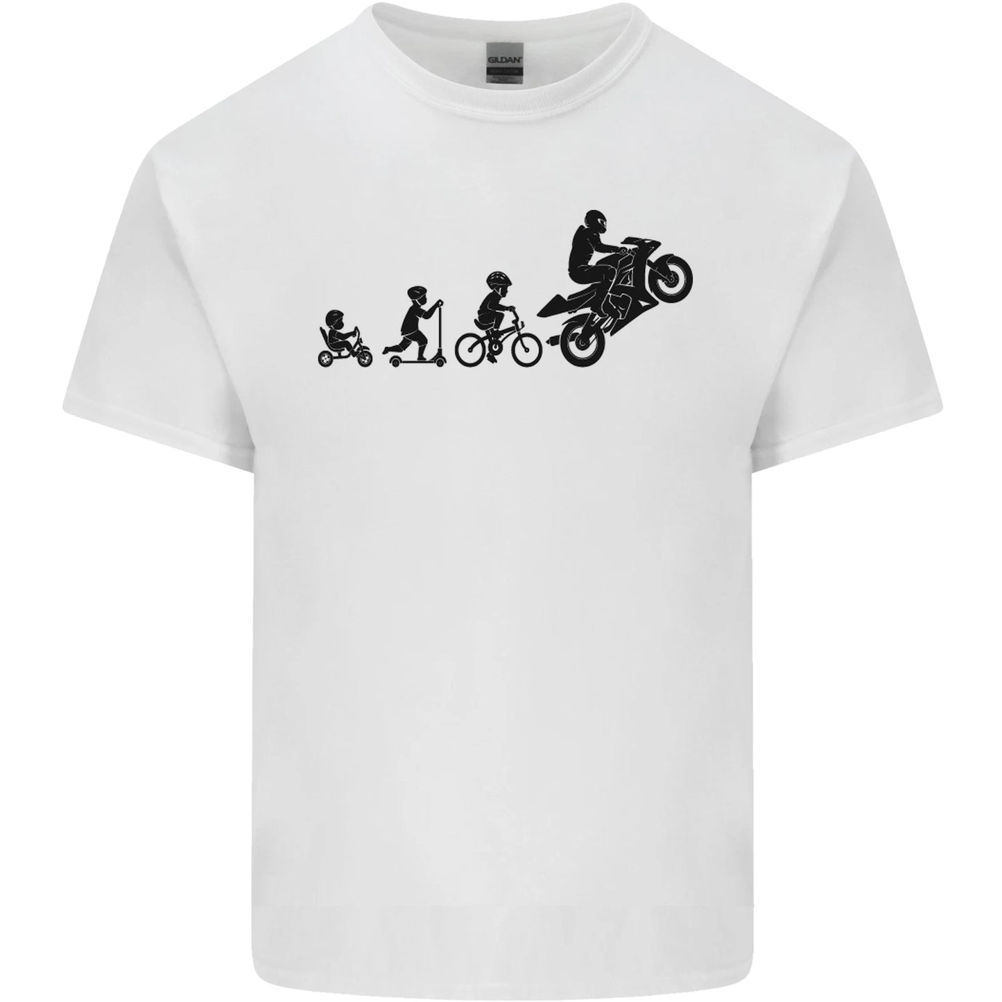 Motorbike Evolution Funny Biker Motorcycle Mens Cotton T-Shirt Tee Top