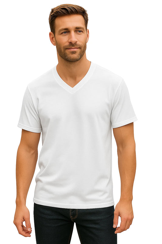 A1 Men's Black V-Neck T-Shirts| white |multipack  | Soft Cotton | Size 3X- large