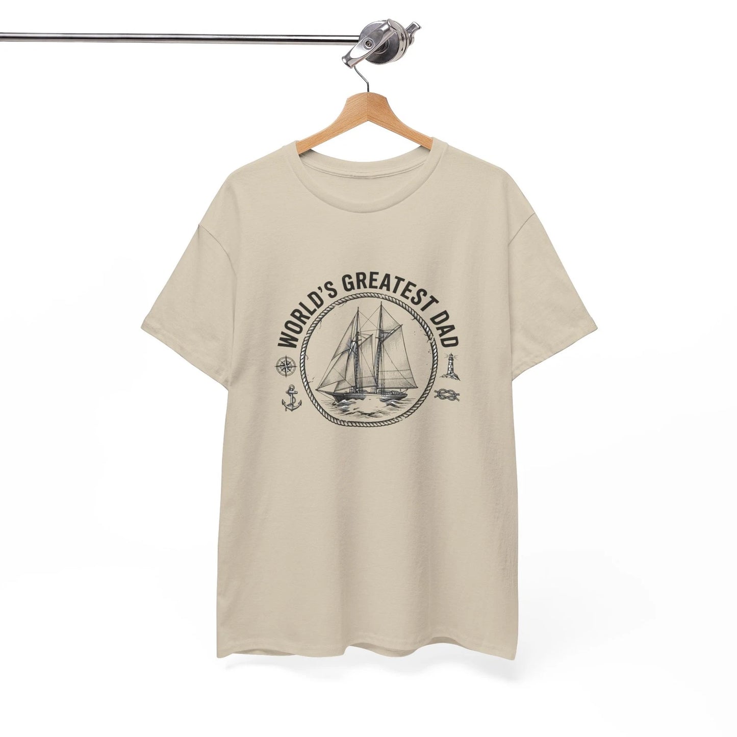 World's Greatest Dad Sailboat T-Shirt | Nautical Anchor Design