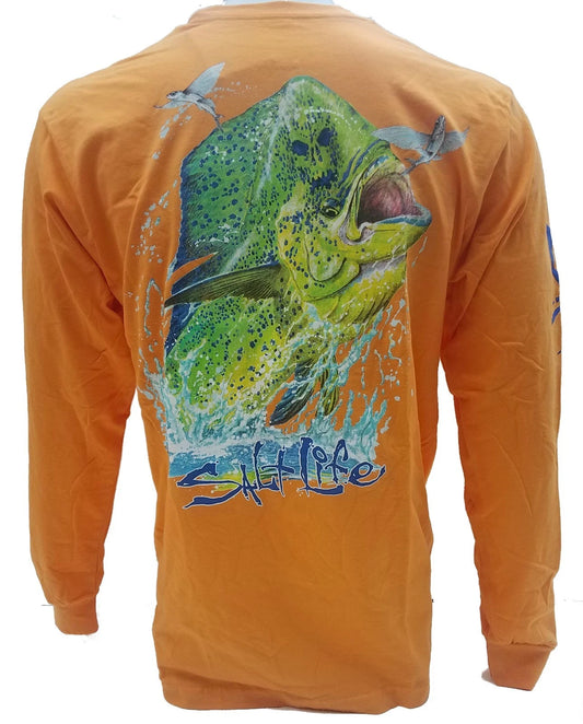 Salt Life Mahi Head Long Sleeve Fishing Beach TShirt with Pocket SLM-0178