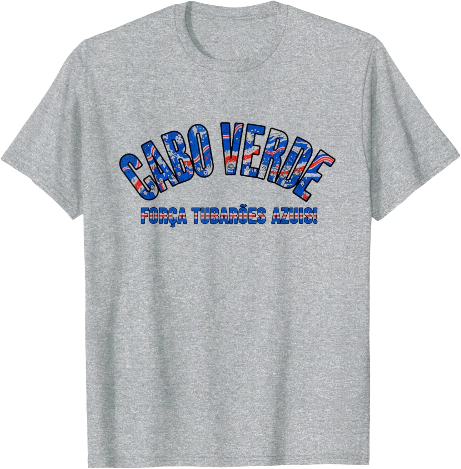 Soccer Fan Shirt 2026 Cabo Verde Forca Tubaroes Azuis Unisex T-Shirt