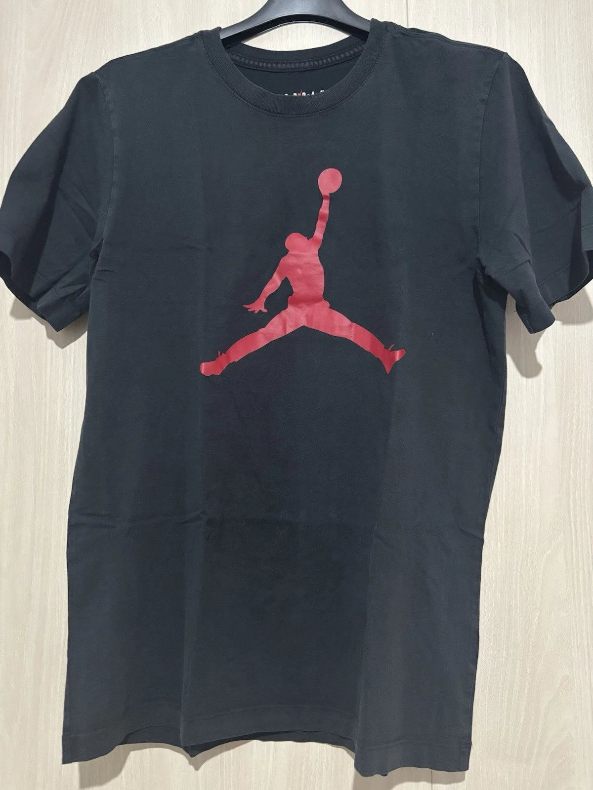 NIKE JORDAN Jumpman Black Logo Red Cotton T-Shirt Men M Original