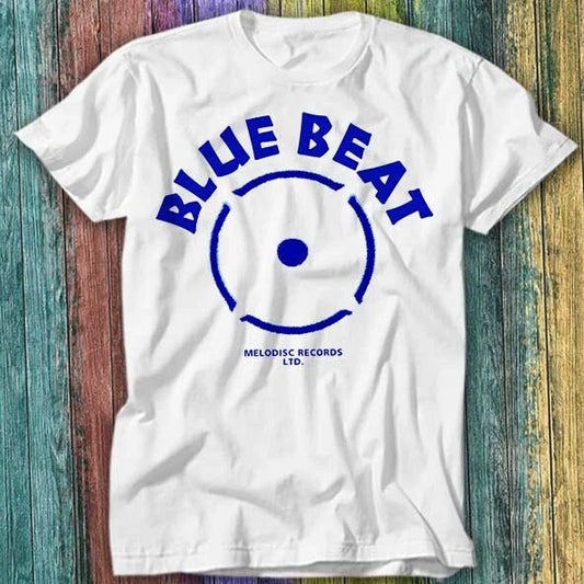 Blue Beat Records R&B Ska Music Label Vinyl Vintage T Shirt Top Tee 357