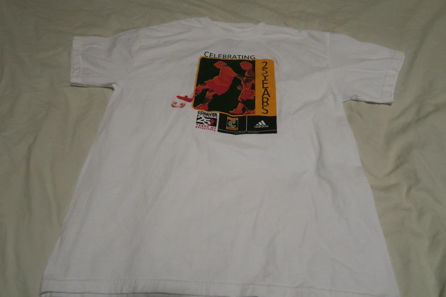 Adidas Soccer Coerver Coaching 25 Years of Excellence T-Shirt White Men’s Small