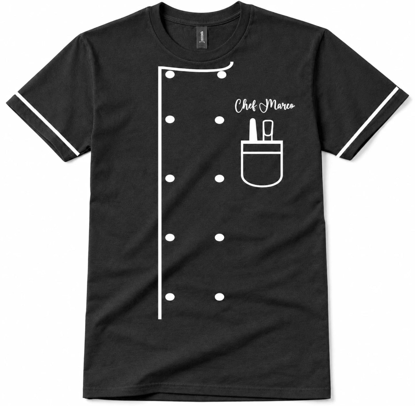 Personalised Chef T Shirt Custom Name Cook Fancy Dress Costume Gift Unisex