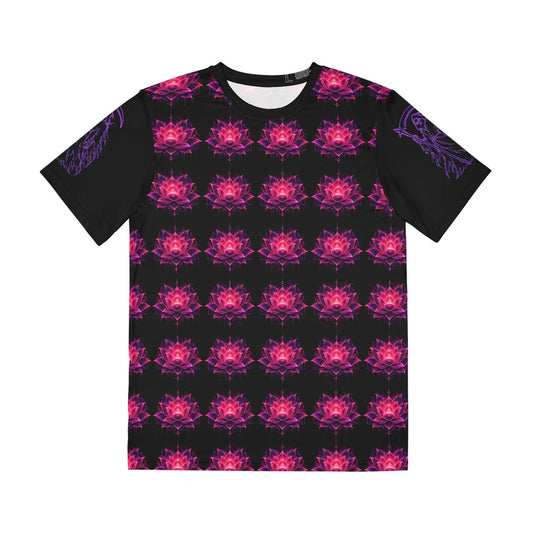 Neon Lotus Pattern Tee | Floral Geometric All-Over Print