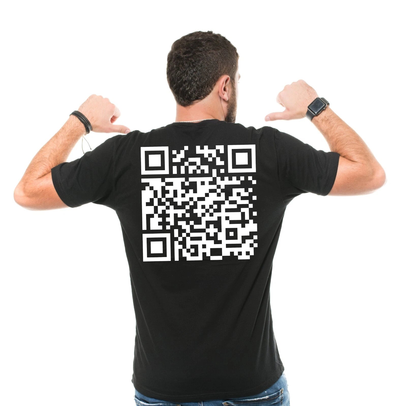 Trump funny QR code Tee Shirt President Donald Trump Mens funny Scan code back T