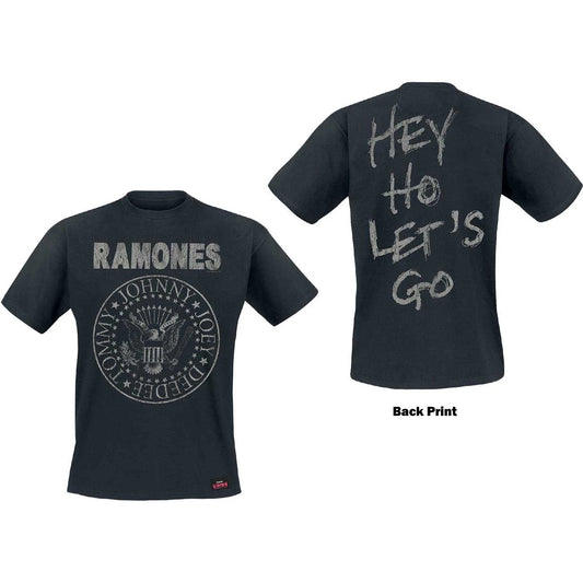 Ramones T-Shirt: Seal Hey Ho (Back Print) OFFICIAL NEW