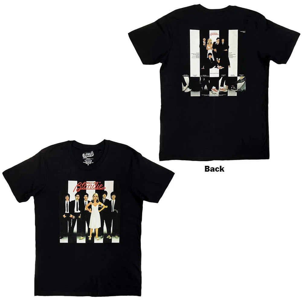 Blondie T-Shirt: Parallel Lines (Black) (Back Print) OFFICIAL NEW