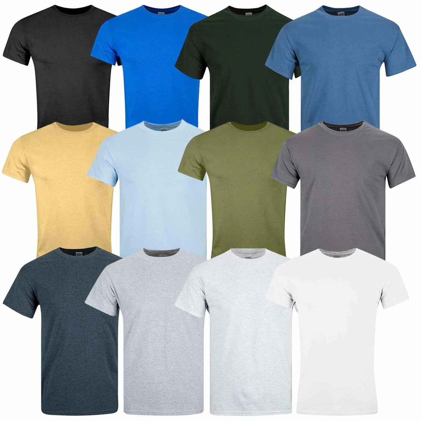 Mens Gildan Heavy Cotton Plain Short Sleeve T-Shirt Crew Neck S-3XL 175-185gsm