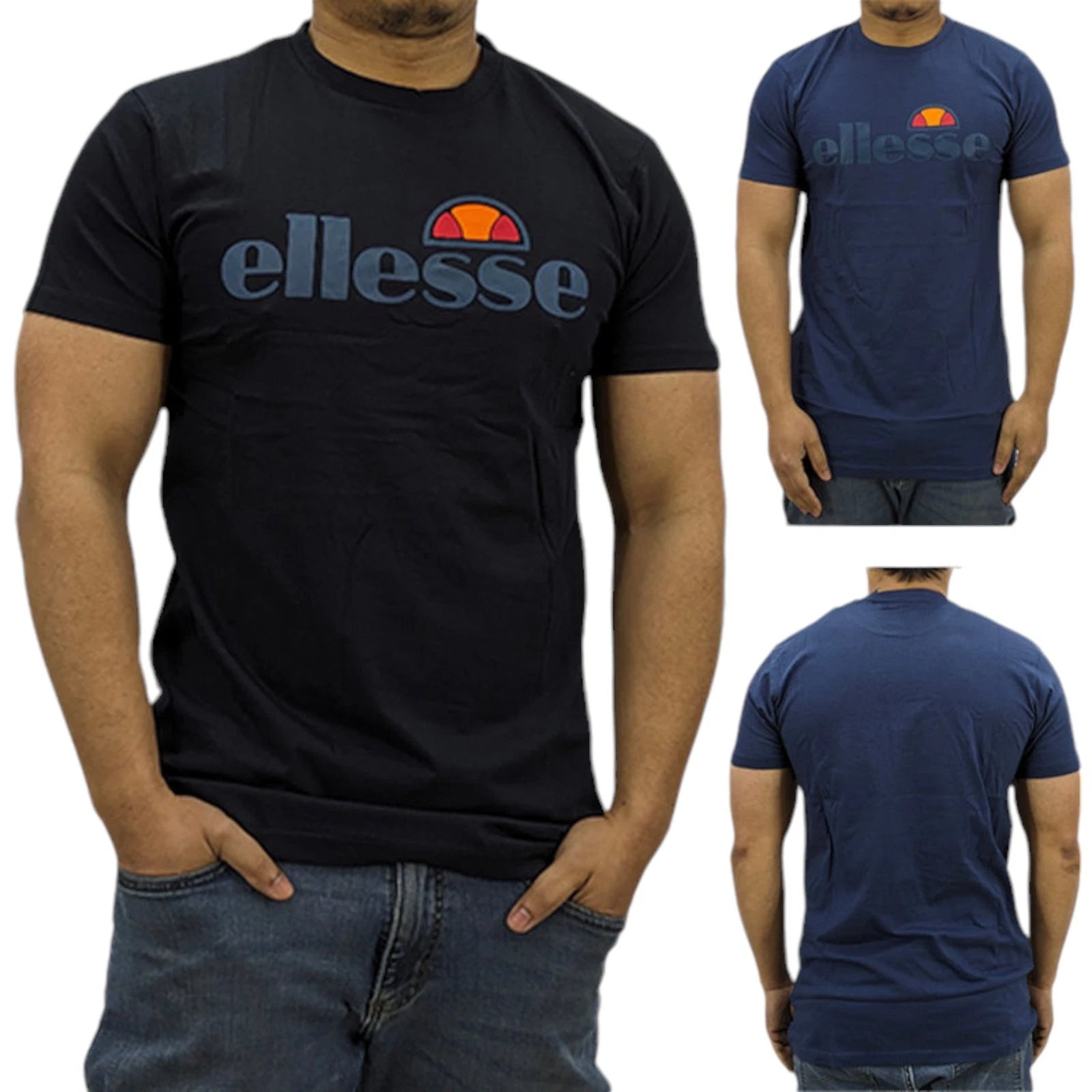 ELLESSE GINITI Mens T Shirt Crew Neck Short Sleeve Cotton Top Summer Holiday Tee