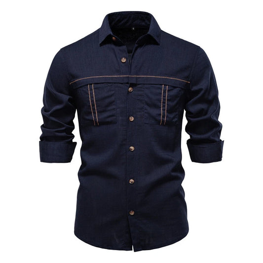New Men's Shirt Casual Slim Shirts Long Sleeve Button Down Tops Blouse