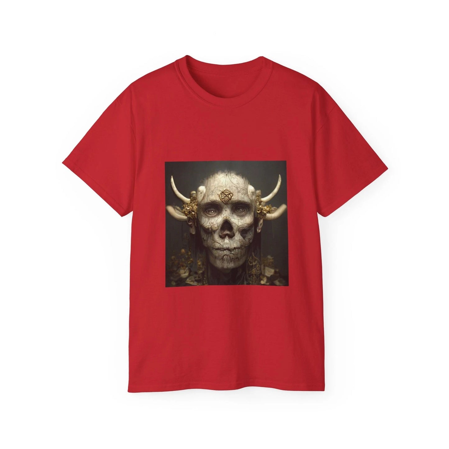 Skull Minotaur Dark Fantasy Ai Art Artwork | Custom Graphic T-Shirt