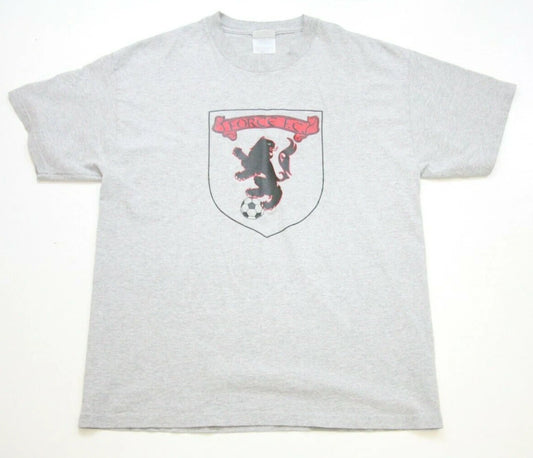 Large Force Seattle Sounders Crew Neck Cotton Polyester Gray Tee T-Shirt Top N33