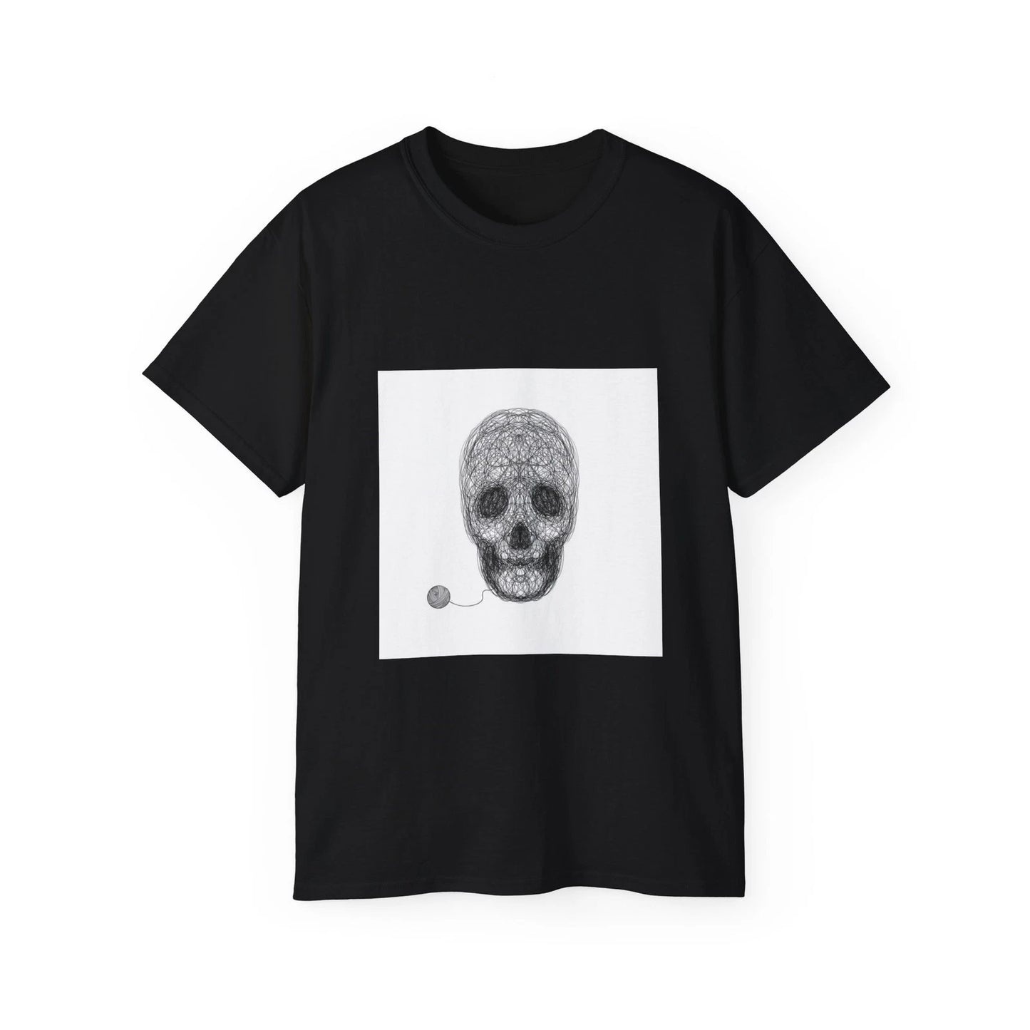 Skull Crane Thread Universe Space Night | Custom Graphic T-Shirt