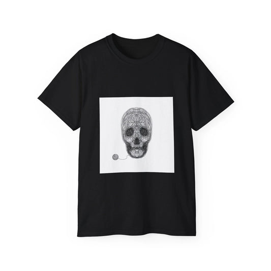 Skull Crane Thread Universe Space Night | Custom Graphic T-Shirt
