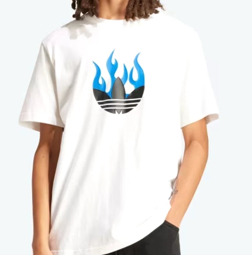 NEW MEN'S ADIDAS ORIGINALS TREFOIL FIRE LOGO TEE SHIRT ~SIZE 2XL  #IS2944