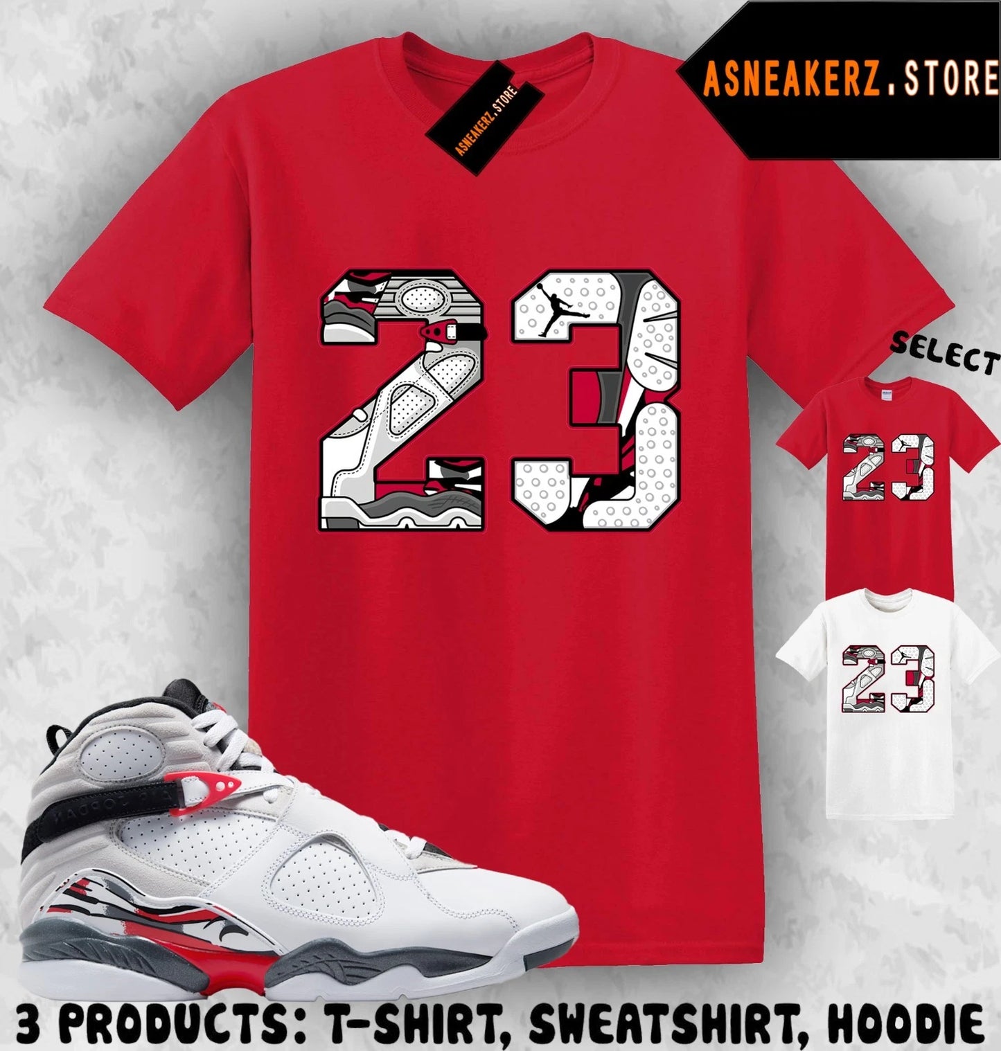 Tee Shirt Matching AJ 8 Bugs Bunny 2025 To Match Sneaker Retro Number 23 T-Shirt