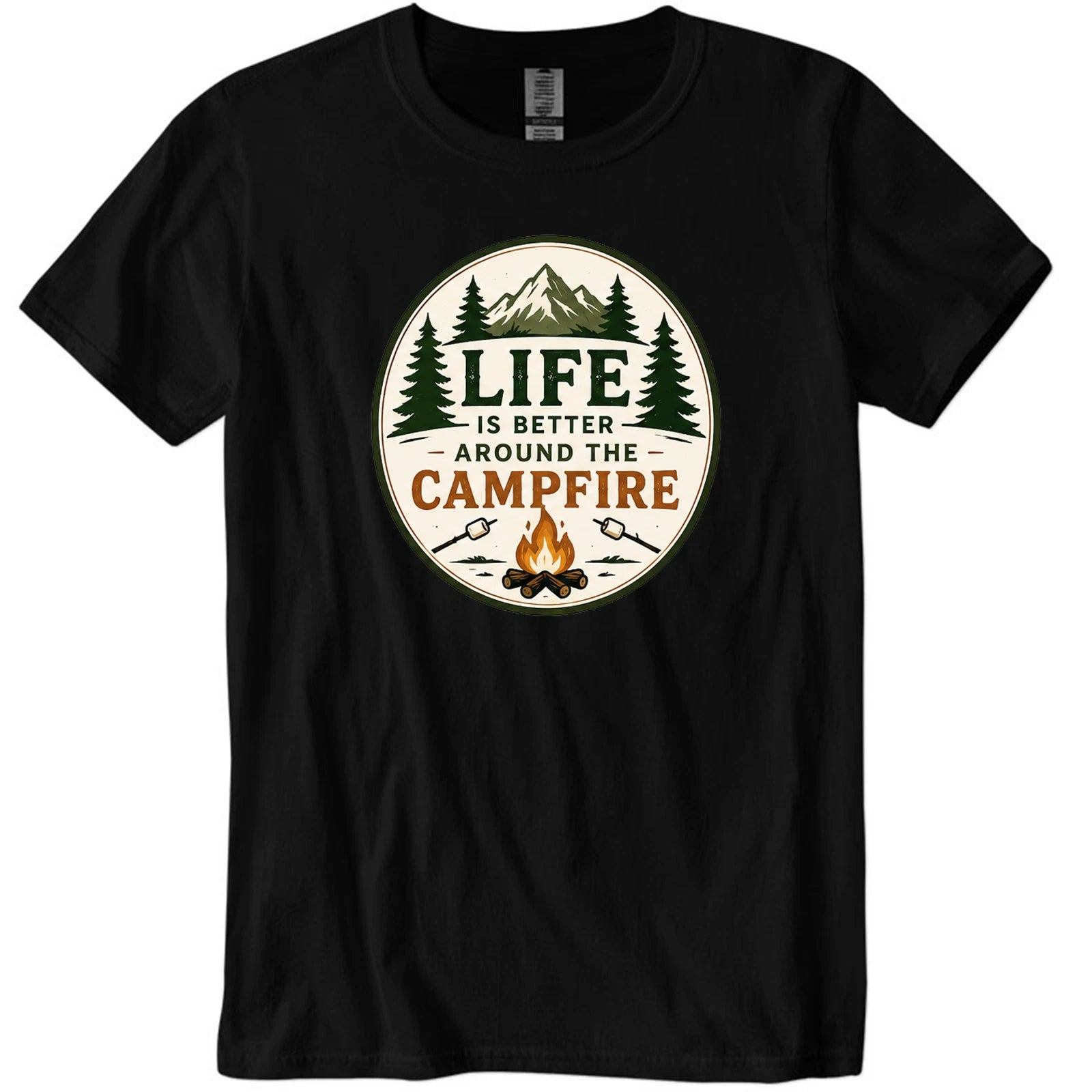 Campfire Graphic Casual T Shirt