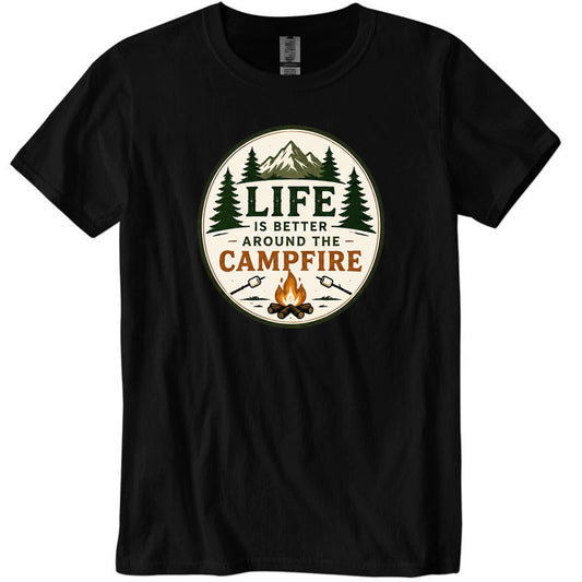 Campfire Graphic Casual T Shirt