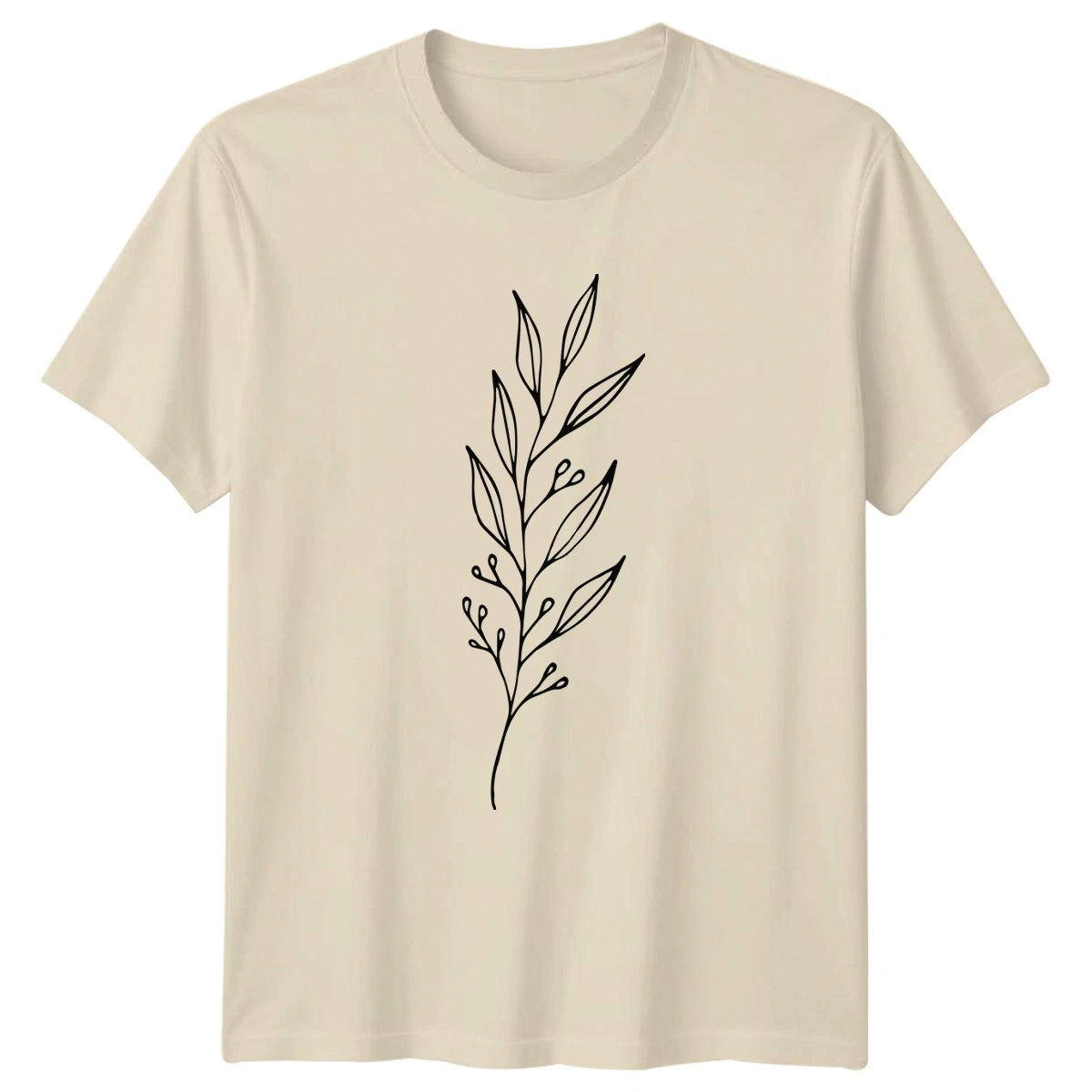 Simple Hand Drawn Olive Branch Womens T-Shirt Minimalist Art Mothers Day