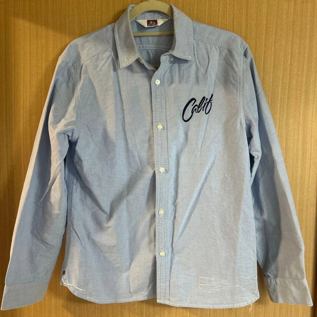 BENDAVIS Long Sleeve Work Shirt M Blue Solid Used Japan