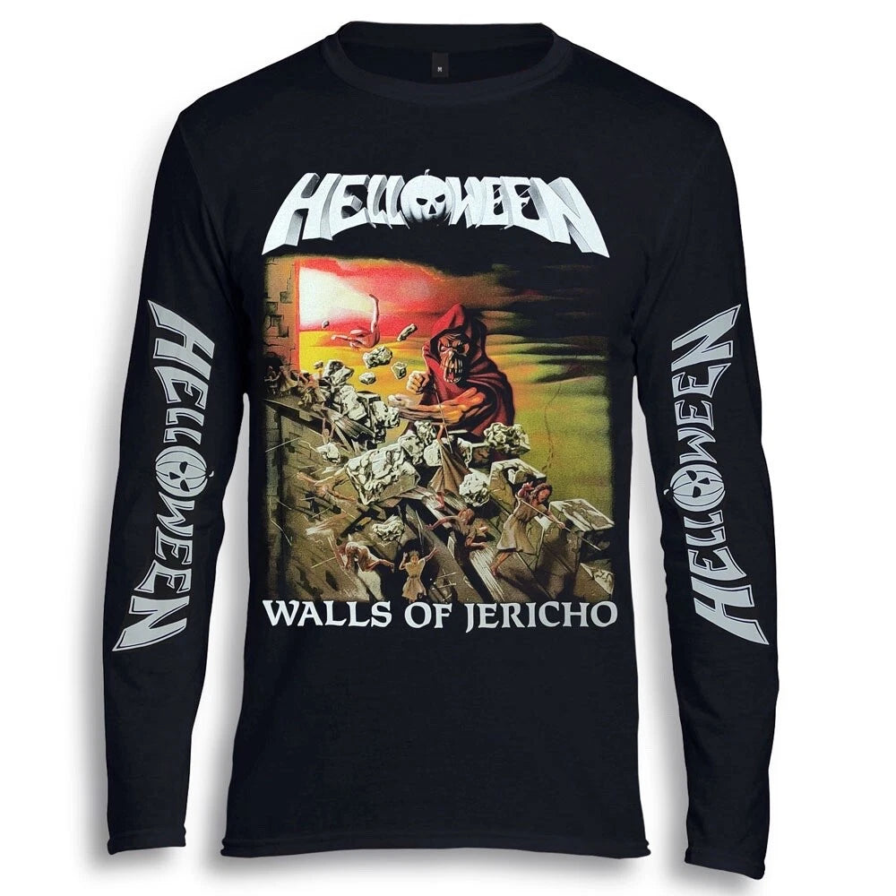 Helloween - Walls Of Jericho Long Sleeve Black T-Shirt Judas Priest