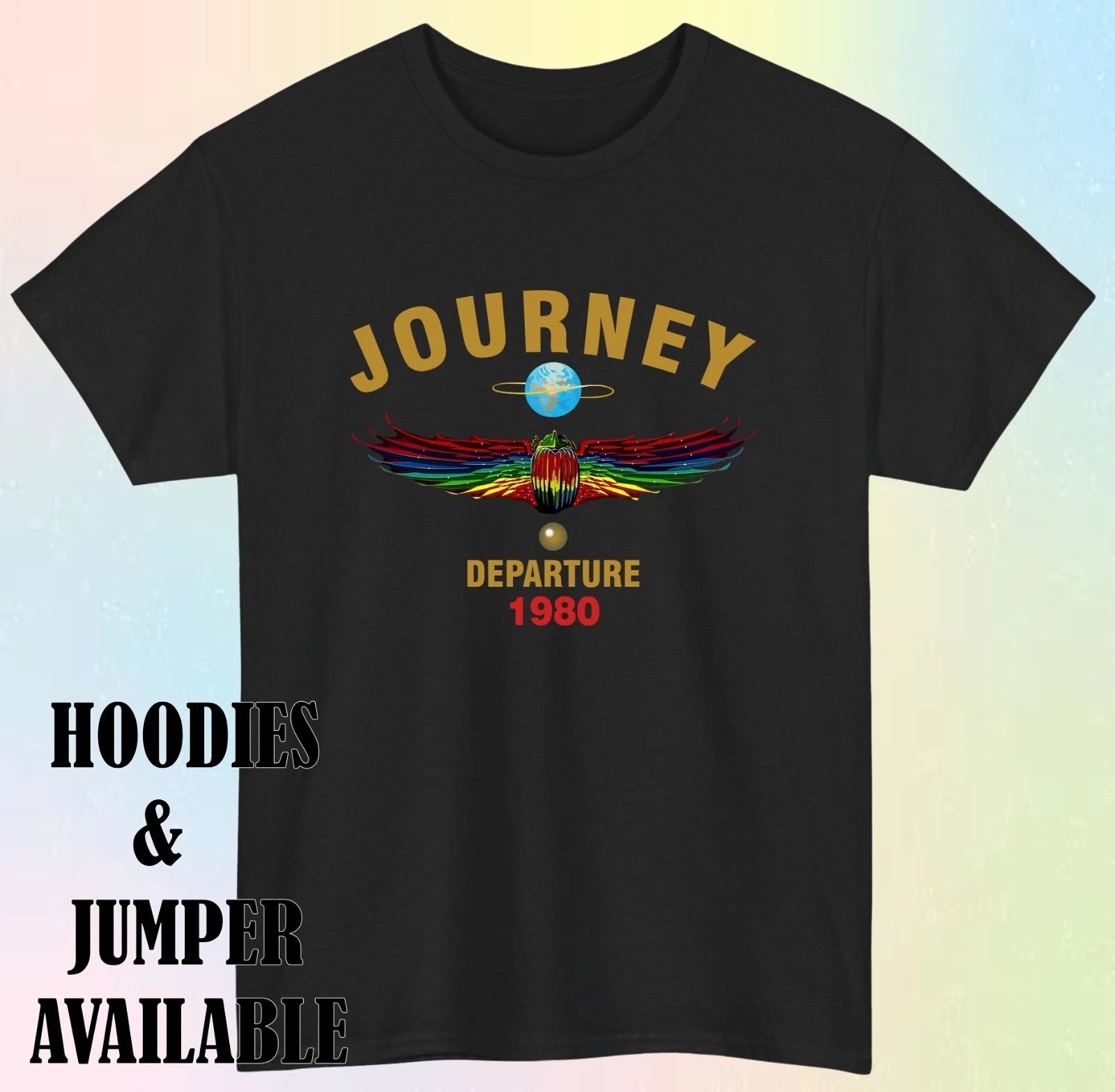Journey Departure 1980 Vintage Rock Band T‑Shirt – Retro Scarab Beetle Tee