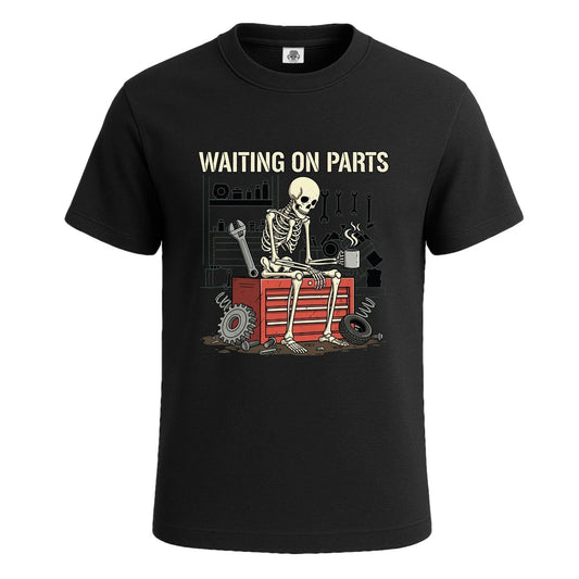 Waiting On Parts Skeleton Human Funny Animal T-Shirt For Mens Novelty Tee Top