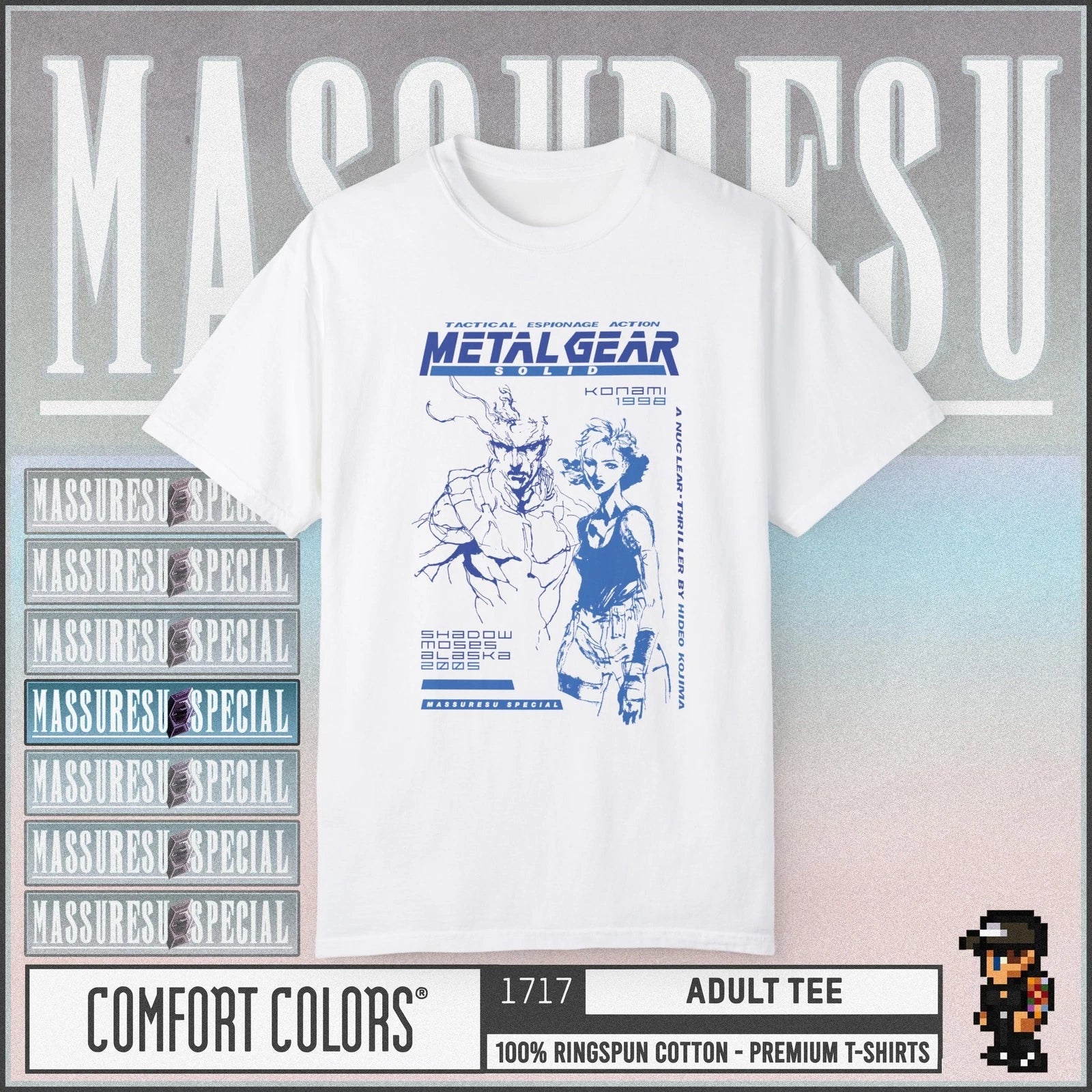 Metal Gear Solid [Snake Meryl] Premium T-Shirt - PS1 Kojima Solid Liquid Fox 2 3
