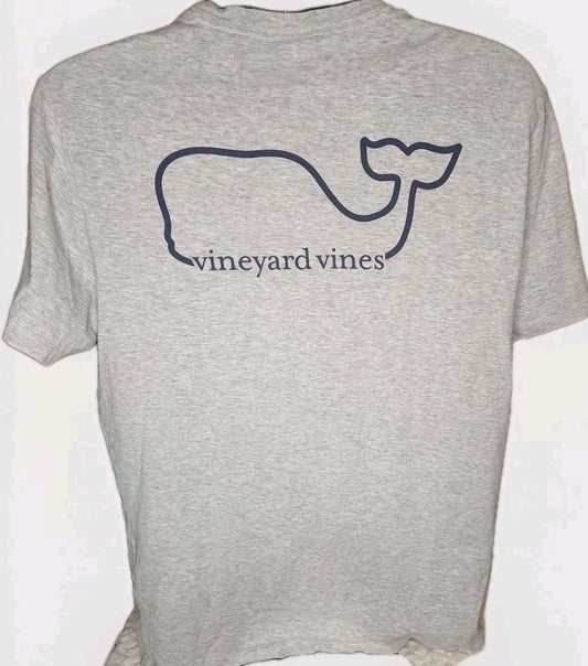 Official Vineyard Vines Brand Men's Gray Simple Logo T Shirt Size Medium