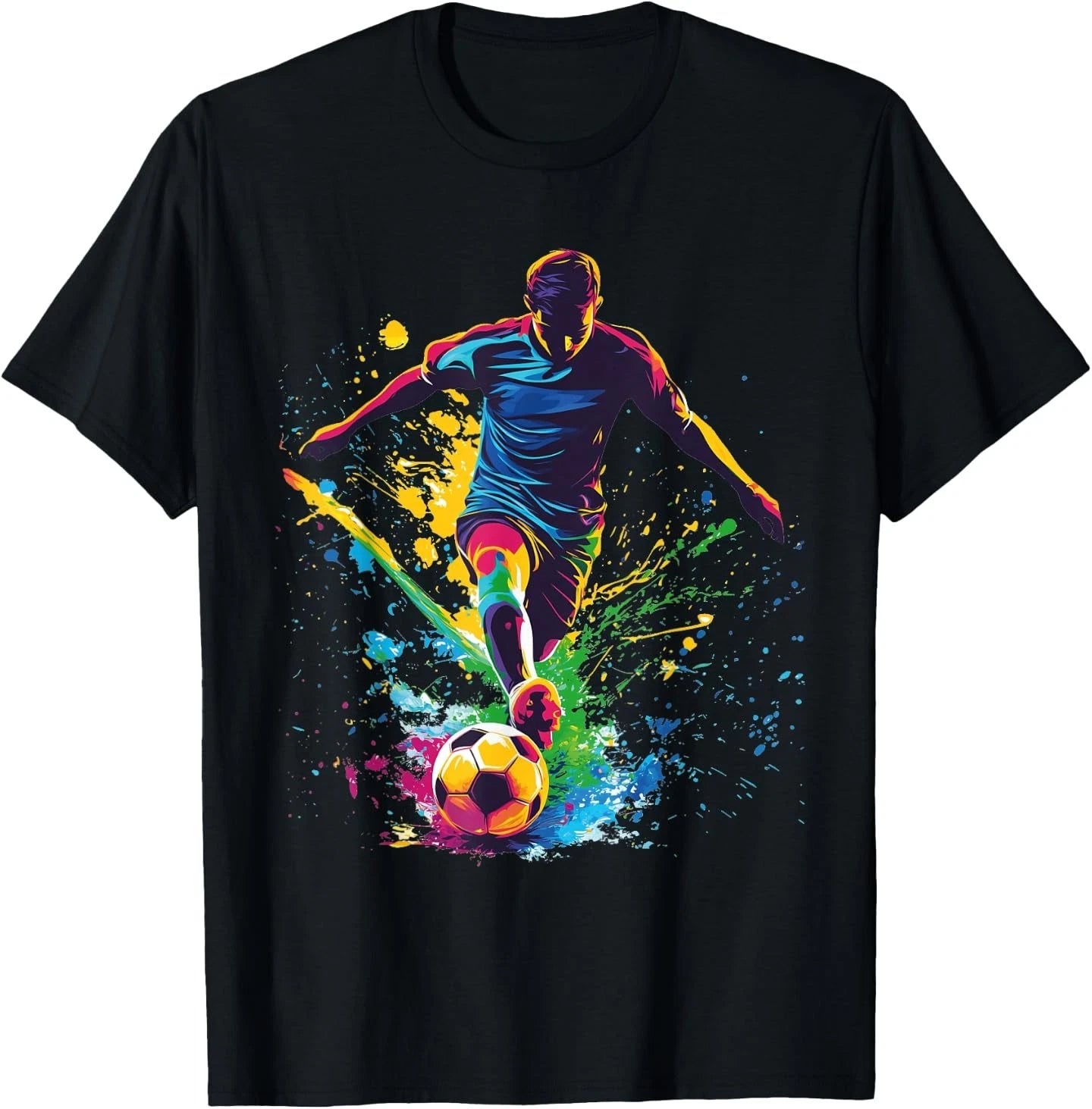 Soccer Ball Football Player and Fan Graphic T-Shirt