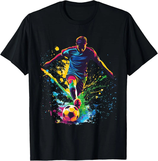 Soccer Ball Football Player and Fan Graphic T-Shirt
